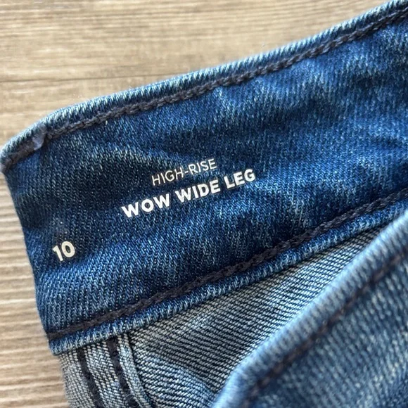 Old Navy Women's Dark Blue Wide Leg Jeans - Picture 4 of 7